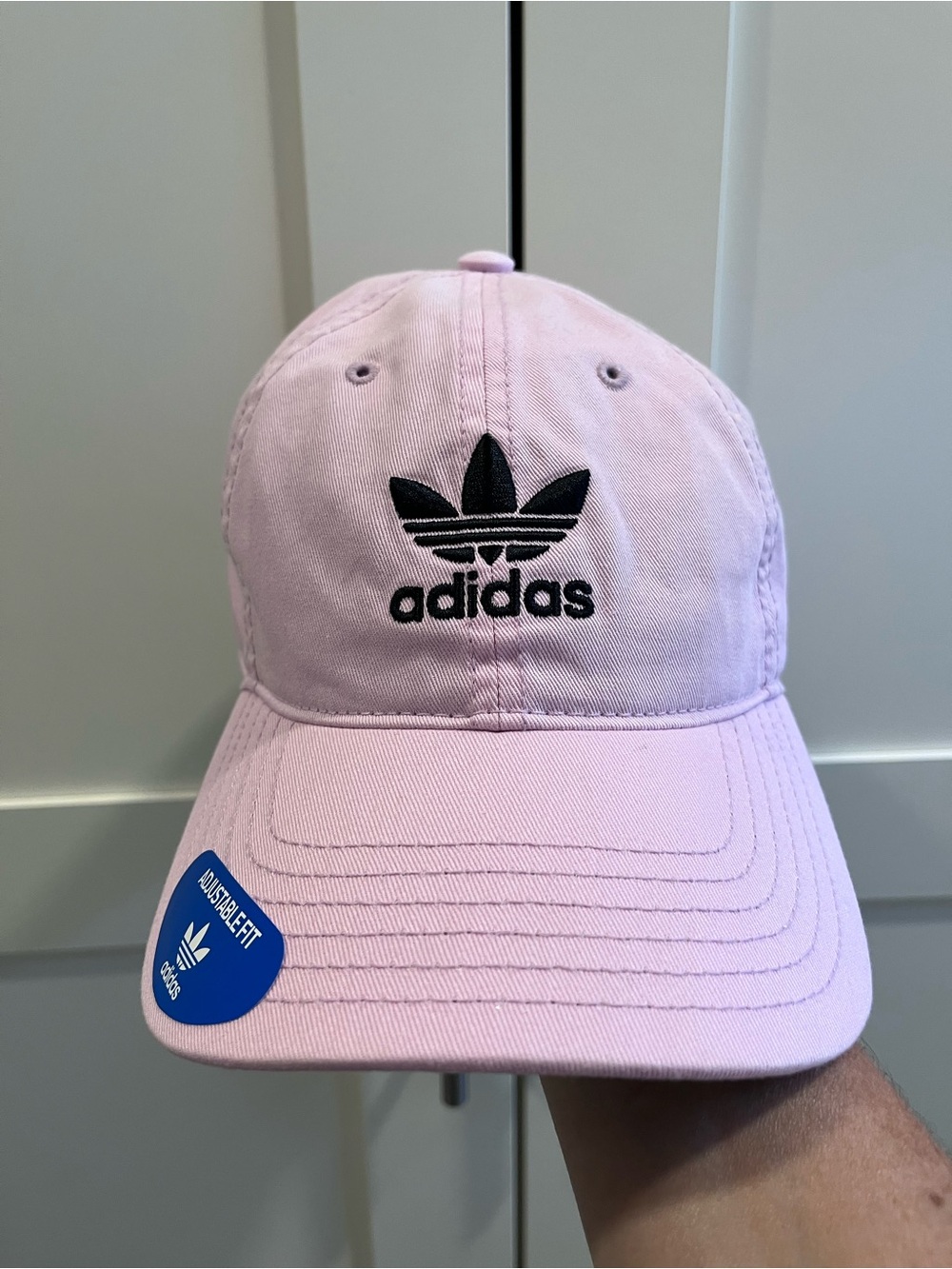adidas women’s Light Pink Baseball Cap with Black Trefoil - Picture 8 of 8